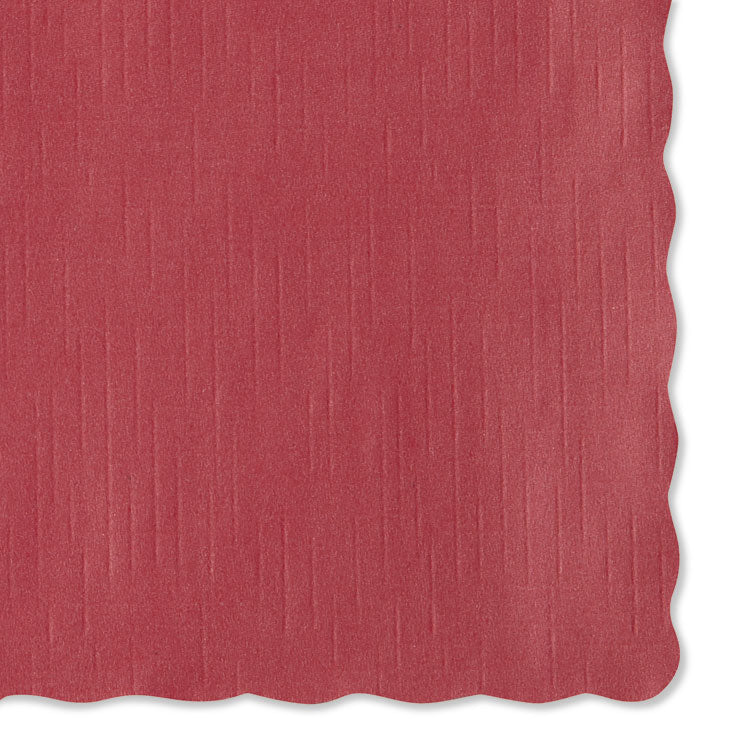Solid Color Scalloped Edge Placemats, 9.5 X 13.5, Red, 1,000/carton