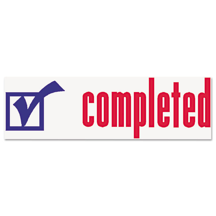 Two-Color Title Stamp, Completed, Blue/red