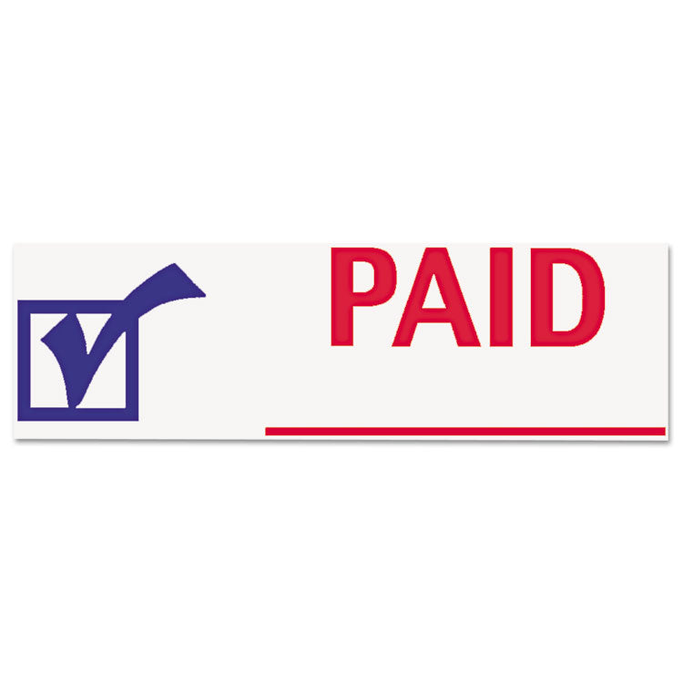 Two-Color Title Stamp, Paid, Blue/red