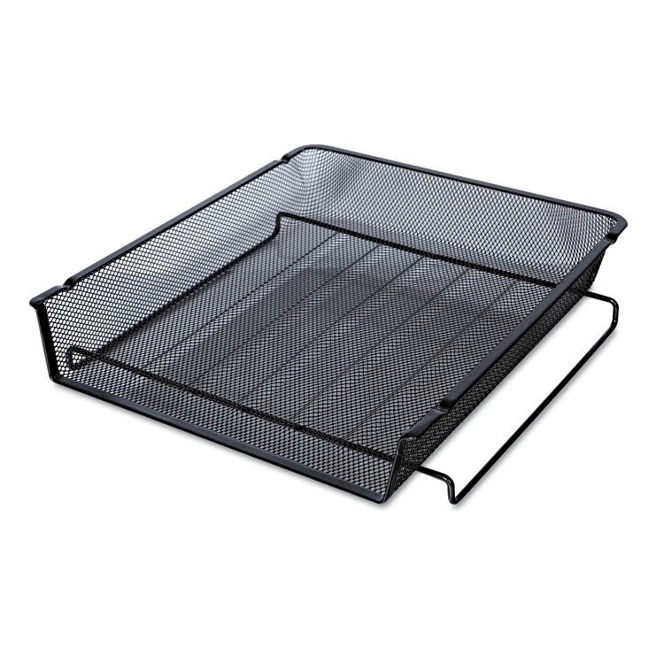 Deluxe Mesh Stackable Front Load Tray, 1 Section, Letter Size Files, 11.25" X 13" X 2.75", Black