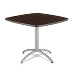 CafeWorks Cafe-Height Table, Square, 36" x 36" x 30", Walnut/Silver