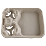 StrongHolder Molded Fiber Cup/Food Tray, 8 oz to 44 oz, Two Cups + Food Tray, Beige, 100/Carton