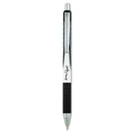 Z-Grip Flight Ballpoint Pen, Retractable, Bold 1.2 mm, Black Ink, Black/Gray/White Barrel, 12/Pack