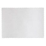 Knurl Embossed Scalloped Edge Placemats, 9.5 X 13.5, White, 1,000/carton