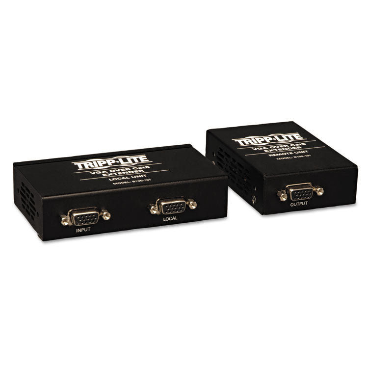 VGA Over CAT5/CAT6 Extender Kit, Box-Style Transmitter/Receiver, Range Up to 1,000 ft