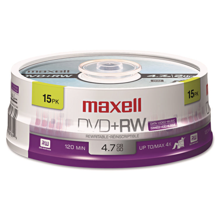 Dvd+rw Rewritable Disc, 4.7 Gb, 4x, Spindle, Silver, 15/pack