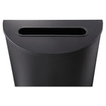 Half-Round Receptacle, 15 gal, Steel, Black