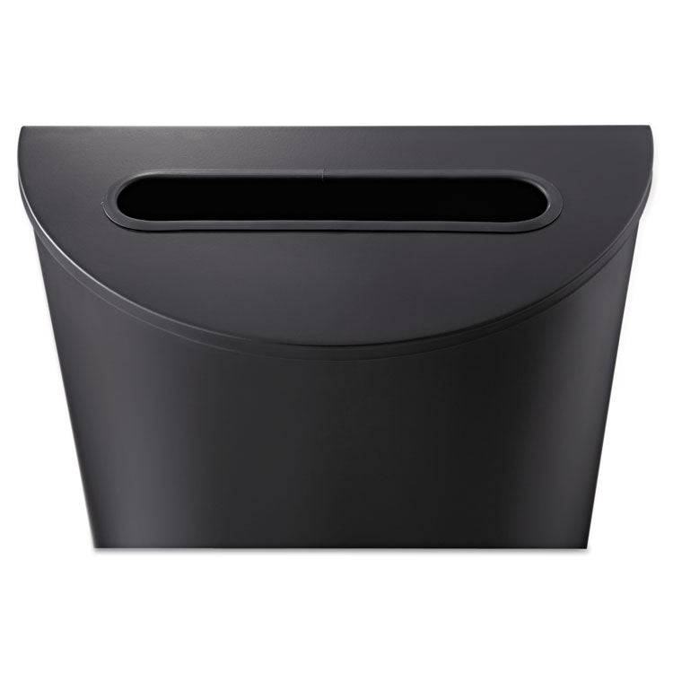 Half-Round Receptacle, 15 gal, Steel, Black