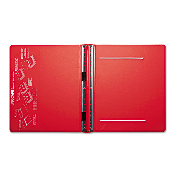 Varicap Expandable Binder, 2 Posts, 6" Capacity, 11 X 8.5, Red