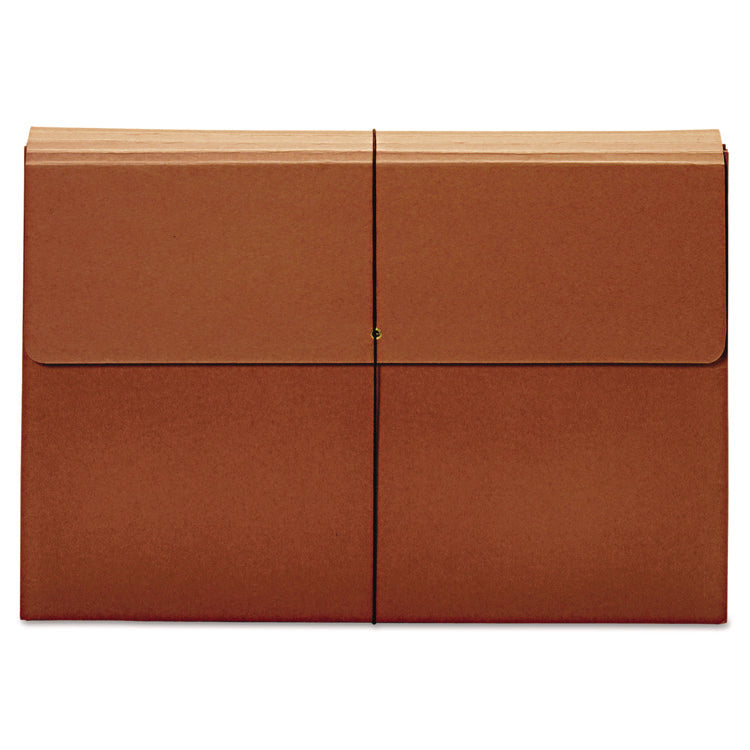 Expanding Wallet, 3.5" Expansion, 1 Section, Elastic Cord Closure, Tabloid Size, Brown