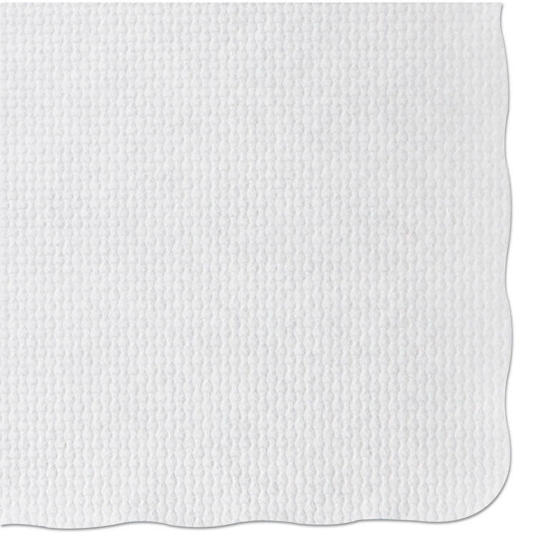 Knurl Embossed Scalloped Edge Placemats, 9.5 X 13.5, White, 1,000/carton