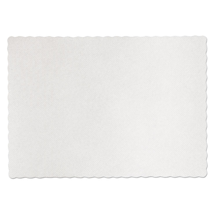 Knurl Embossed Scalloped Edge Placemats, 9.5 X 13.5, White, 1,000/carton