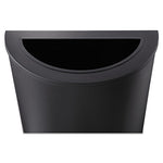 Half-Round Receptacle, 15 gal, Steel, Black