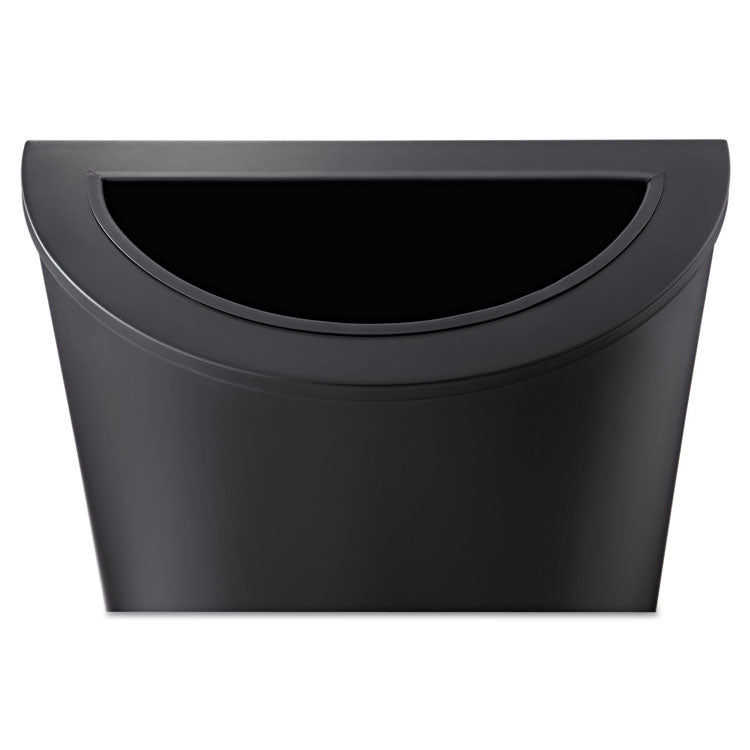 Half-Round Receptacle, 15 gal, Steel, Black