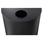 Half-Round Receptacle, 15 gal, Steel, Black