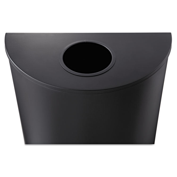 Half-Round Receptacle, 15 gal, Steel, Black