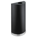 Half-Round Receptacle, 15 gal, Steel, Black