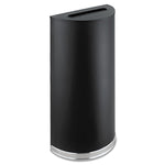 Half-Round Receptacle, 15 gal, Steel, Black