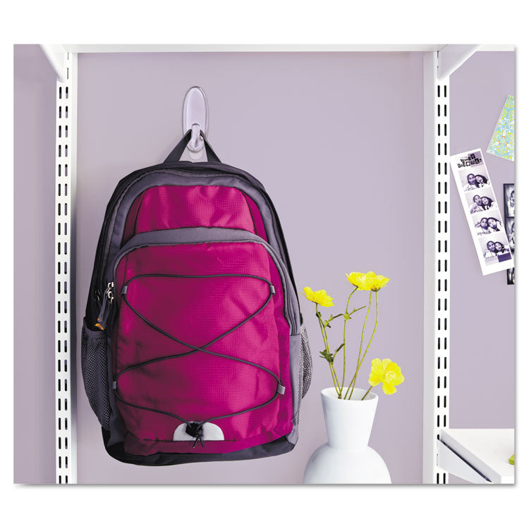 Clear Hooks and Strips, Medium, Plastic, 2 lb Capacity, 6 Hooks and 12 Strips/Pack