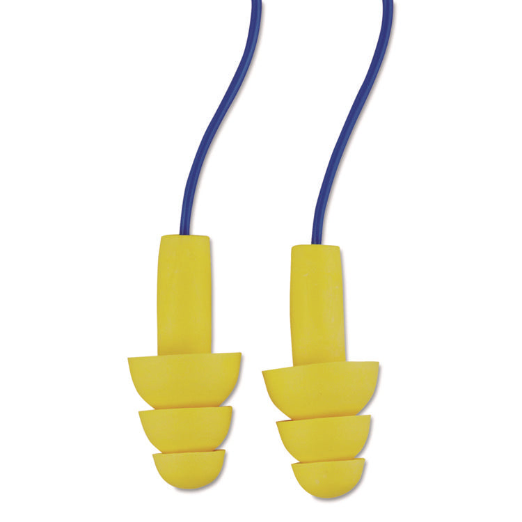 E-A-R UltraFit Reusable Earplugs, Corded, 25 dB NRR, Blue/Yellow, 200 Pairs