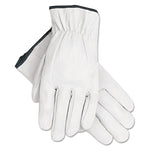 Grain Goatskin Driver Gloves, Gunn Cut, Straight Thumb, X-Large, White, 12 Pairs