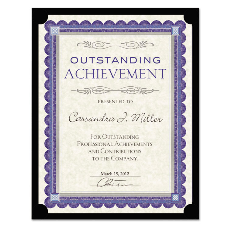 Certificate Holder, Black, 105lb Linen Stock, 12 x 9.5, 10/Pack