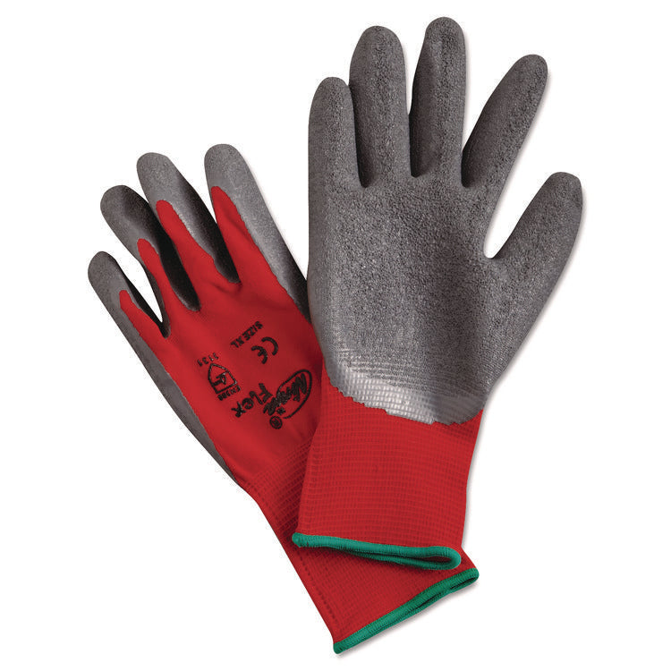 Ninja Flex Latex Coated Palm Gloves, EN388: 3131, X-Large, Red/Gray, Pair