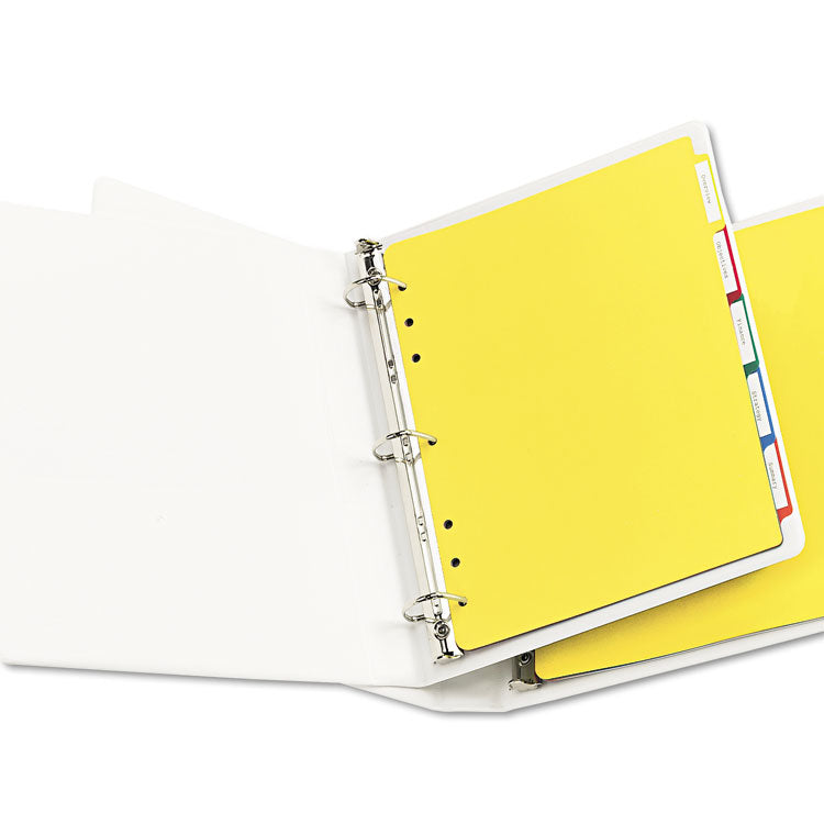 Heavy-Duty Plastic Dividers With Multicolor Tabs And White Labels , 5-Tab, 11 X 8.5, Assorted, 1 Set