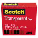 Transparent Tape, 1" Core, 0.5" X 36 Yds, Transparent