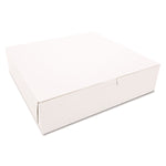 White One-Piece Non-Window Bakery Boxes, 10 x 10 x 2.5, White, Paper, 250/Carton