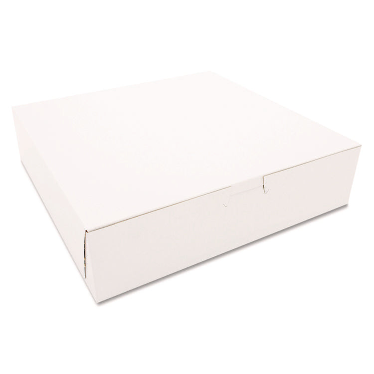White One-Piece Non-Window Bakery Boxes, 10 x 10 x 2.5, White, Paper, 250/Carton