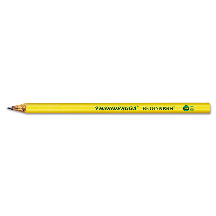 Ticonderoga Beginners Woodcase Pencil with Microban, HB (#2), Black Lead, Yellow Barrel, Dozen