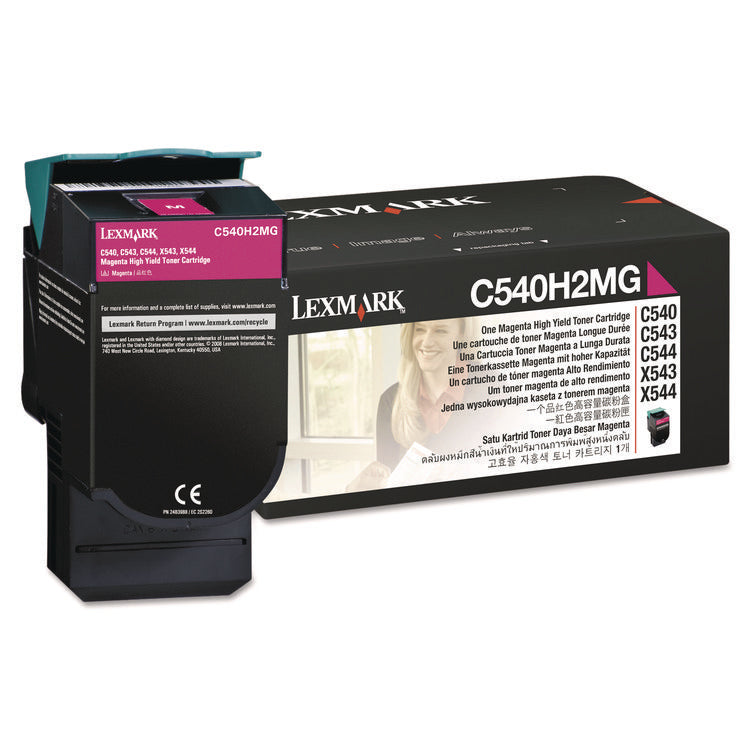C540h2mg High-Yield Toner, 2,000 Page-Yield, Magenta