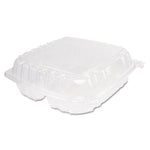 ClearSeal Hinged-Lid Plastic Containers, 3 Compartments, 9.4 x 8.9 x 3, Plastic, 100/Bag, 2 Bags/Carton
