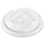 Optima Reclosable Lid, Fits 12 oz to 24 oz Hot Cups, Plastic, White, 100/Pack, 10 Packs/Carton