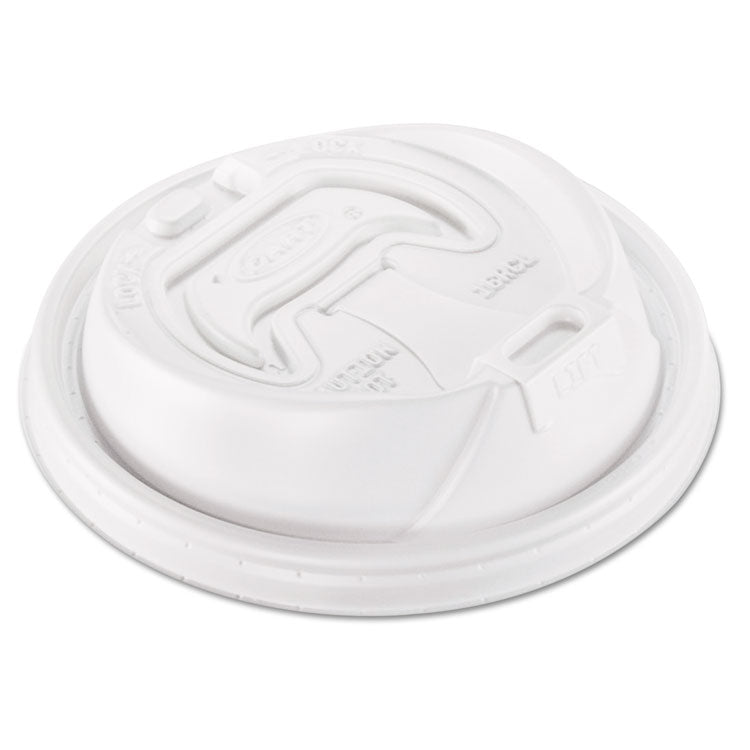 Optima Reclosable Lid, Fits 12 oz to 24 oz Hot Cups, Plastic, White, 100/Pack, 10 Packs/Carton