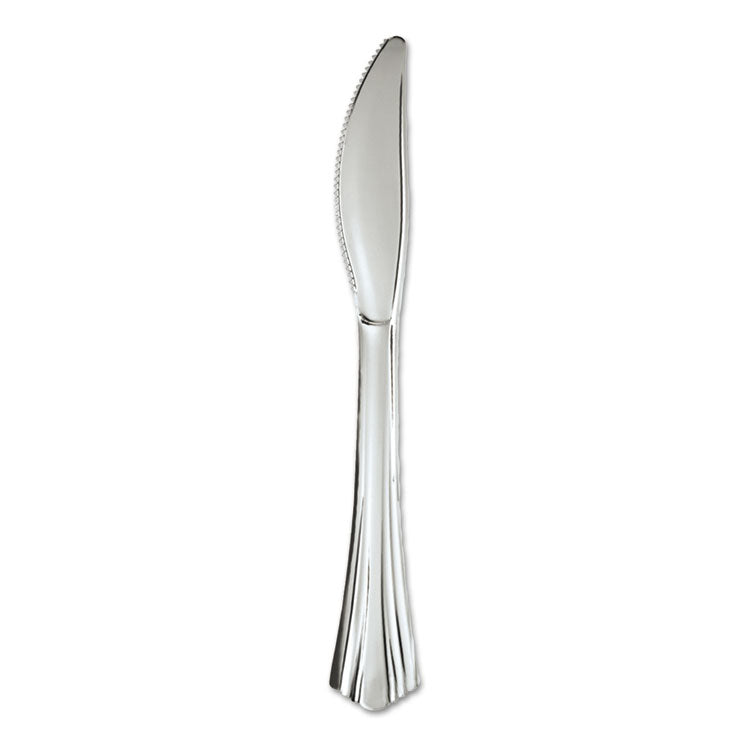 Heavyweight Plastic Knives, Reflections Design, Silver, 600/Carton