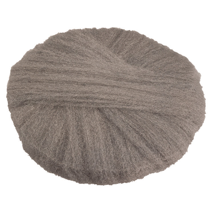 Radial Steel Wool Pads, Grade 0 (fine): Cleaning And Polishing, 18" Diameter, Gray, 12/carton