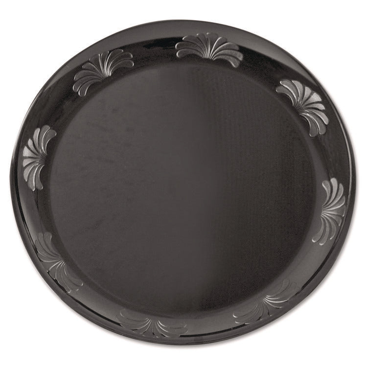 Designerware Plastic Plates, 7.5" Dia, Black, 10/pack, 18 Packs/carton
