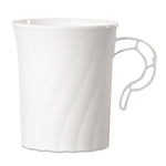 Classicware Plastic Mugs, 8 Oz, White, 8/pack, 24 Packs/carton