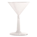 Comet Plastic Martini Glasses, Two-Piece Construction, 6 oz, Clear, 12/Pack, 8 Packs/Carton