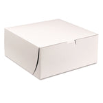 White One-Piece Non-Window Bakery Boxes, 9 x 9 x 4, White, Paper, 200/Carton