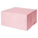 Pink One-Piece Non-Window Bakery Box, 10 x 10 x 5, Pink, Paper, 100/Carton
