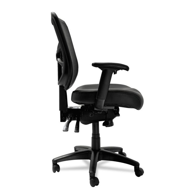 Alera Elusion Series Mesh Mid-Back Multifunction Chair, Supports Up To 275 Lb, 17.7" To 21.4" Seat Height, Black