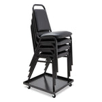 Stacking Chair Dolly, Metal, 320 lb Capacity, 22.44" x 22.44" x 3.93", Black