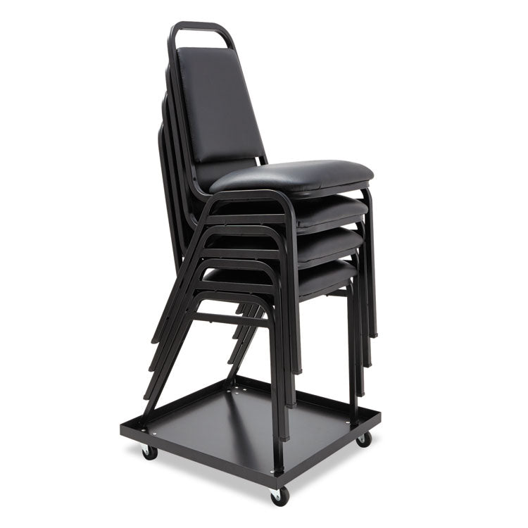 Stacking Chair Dolly, Metal, 320 lb Capacity, 22.44" x 22.44" x 3.93", Black