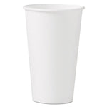 Single-Sided Poly Paper Hot Cups, 16 oz, White, 50/Sleeve, 20 Sleeves/Carton