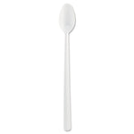 Bonus Polypropylene Utensils, Soda Spoon, Plastic, 8", White, 1,000/Carton
