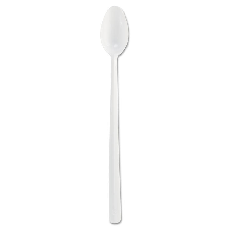 Bonus Polypropylene Utensils, Soda Spoon, Plastic, 8", White, 1,000/Carton