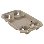 StrongHolder Molded Fiber Cup/Food Tray, 8 oz to 22 oz, Four Cups + Food Tray, Beige, 250/Carton